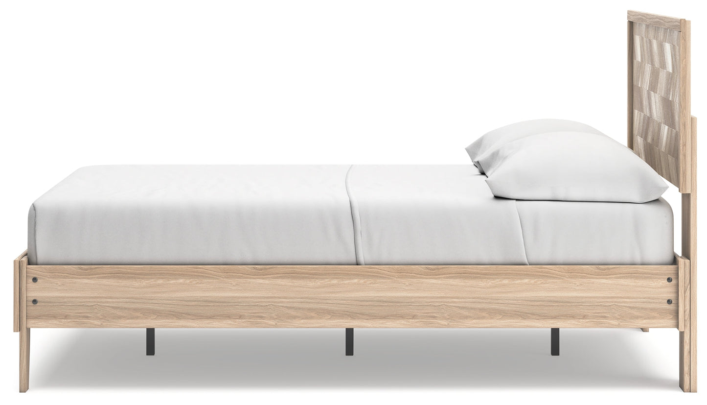 Battelle Tan Full Panel Platform Bed