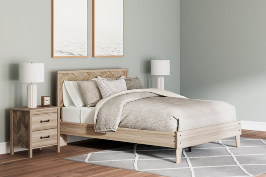 Battelle Tan Full Panel Platform Bed