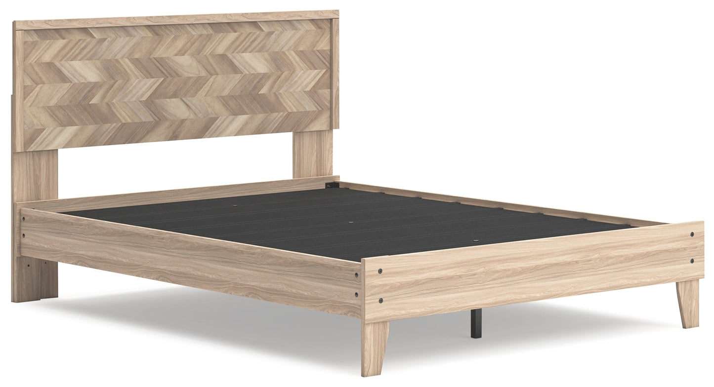 Battelle Tan Queen Panel Platform Bed