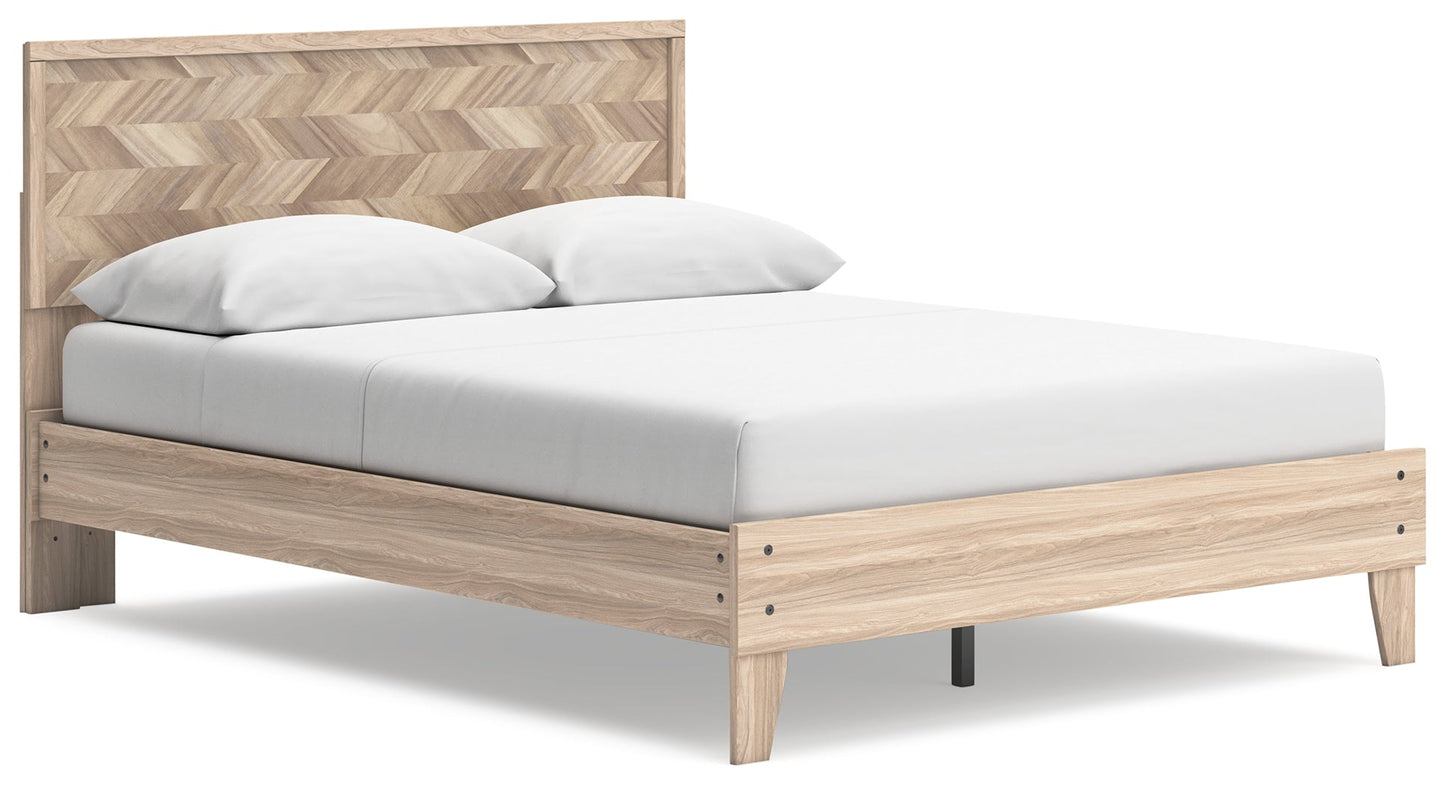 Battelle Tan Queen Panel Platform Bed