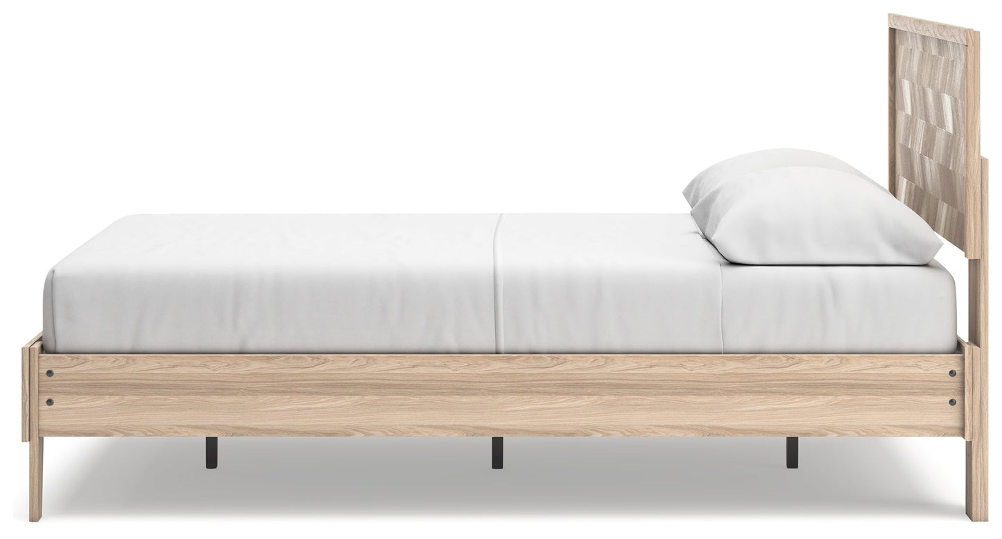 Battelle Tan Queen Panel Platform Bed