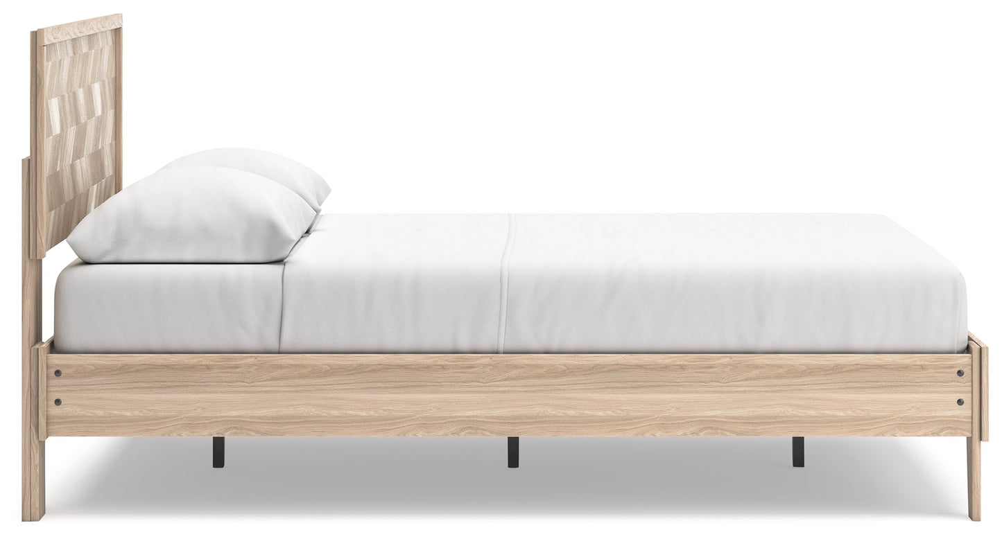 Battelle Tan Queen Panel Platform Bed