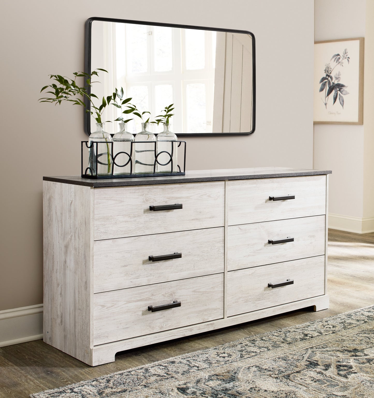 Shawburn Whitewash/Charcoal Gray Dresser