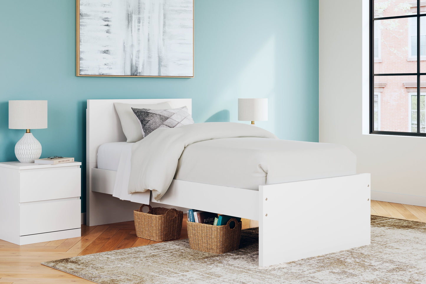 Onita White Twin Panel Platform Bed