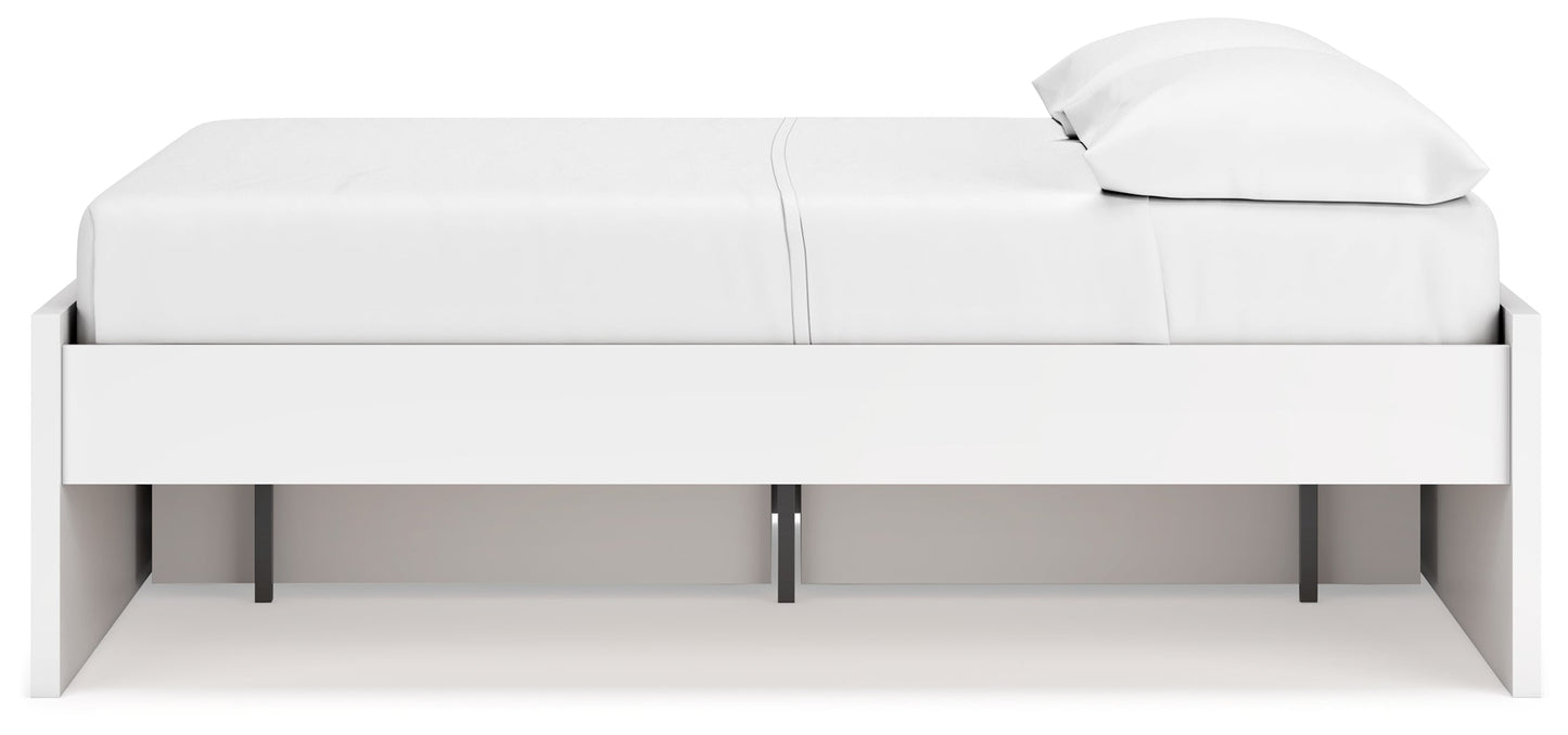 Onita White Full Platform Bed with 1 Side Storage