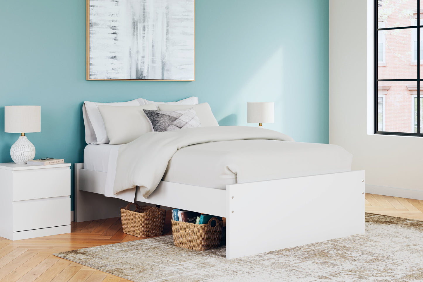 Onita White Full Platform Bed