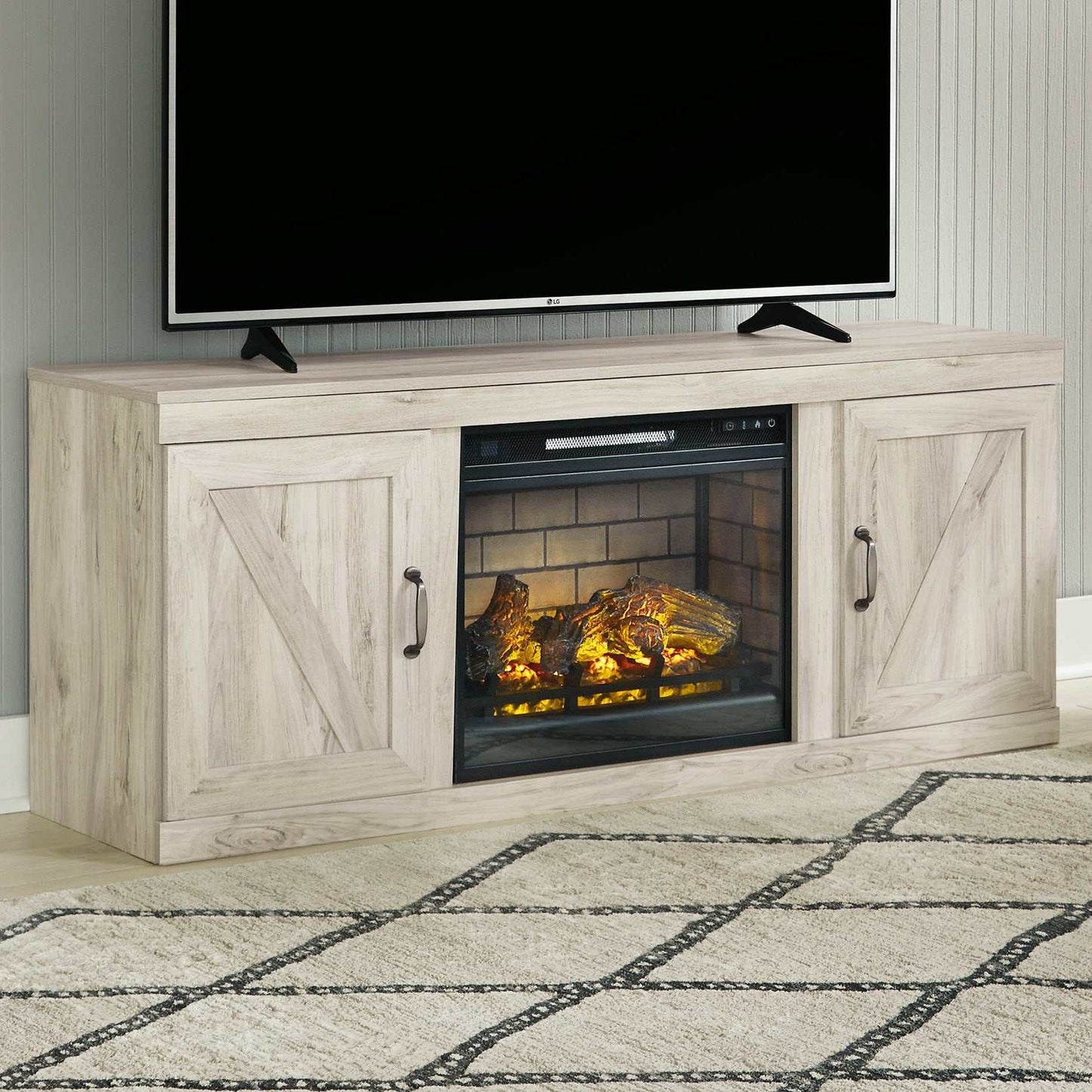 Bellaby Whitewash Entertainment Center