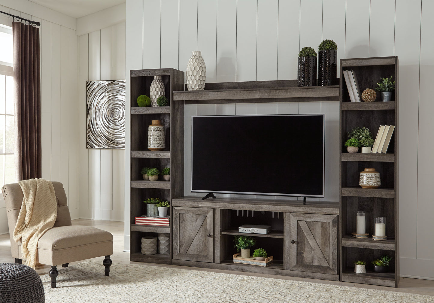 Wynnlow Gray 4-Piece Entertainment Center