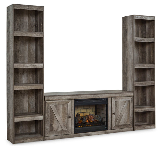 Wynnlow Gray 3-Piece Entertainment Center with Electric Fireplace