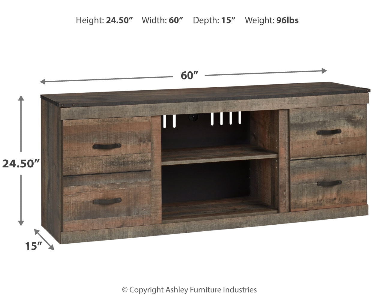 Trinell Brown 60" TV Stand