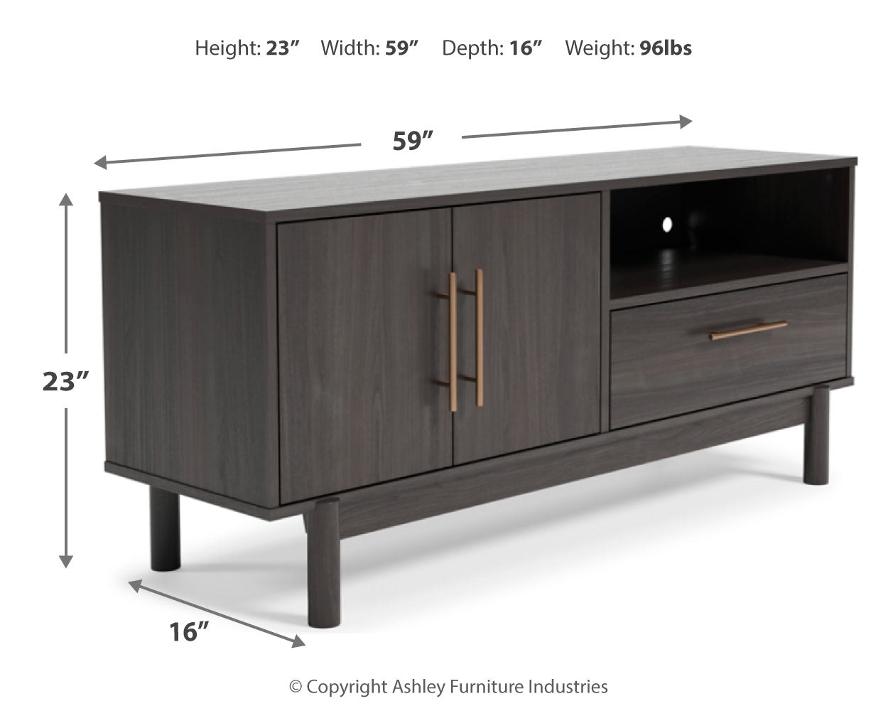 Brymont Dark Gray 59" TV Stand