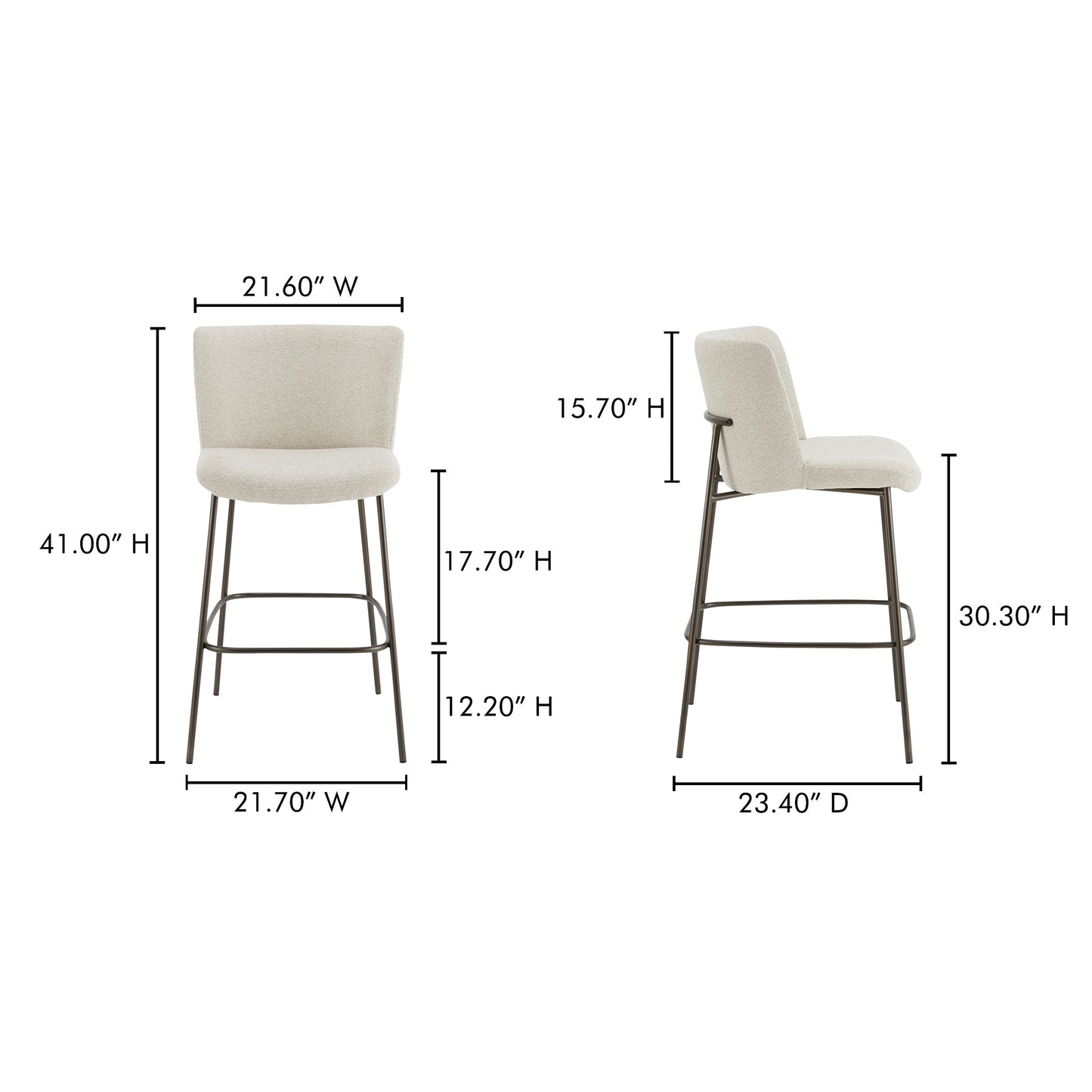 Early Beige Bar Stool - Ornate Home