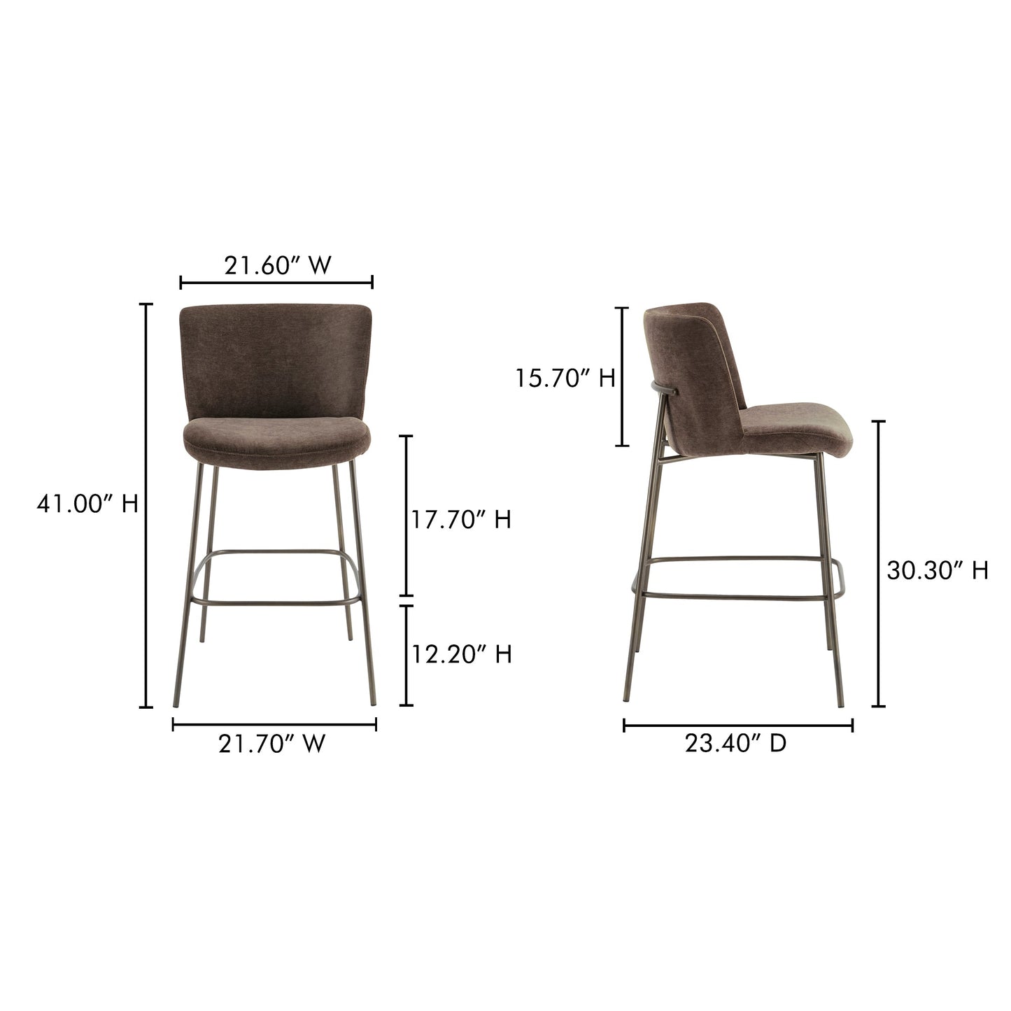 Early Dark Brown Bar Stool - Ornate Home
