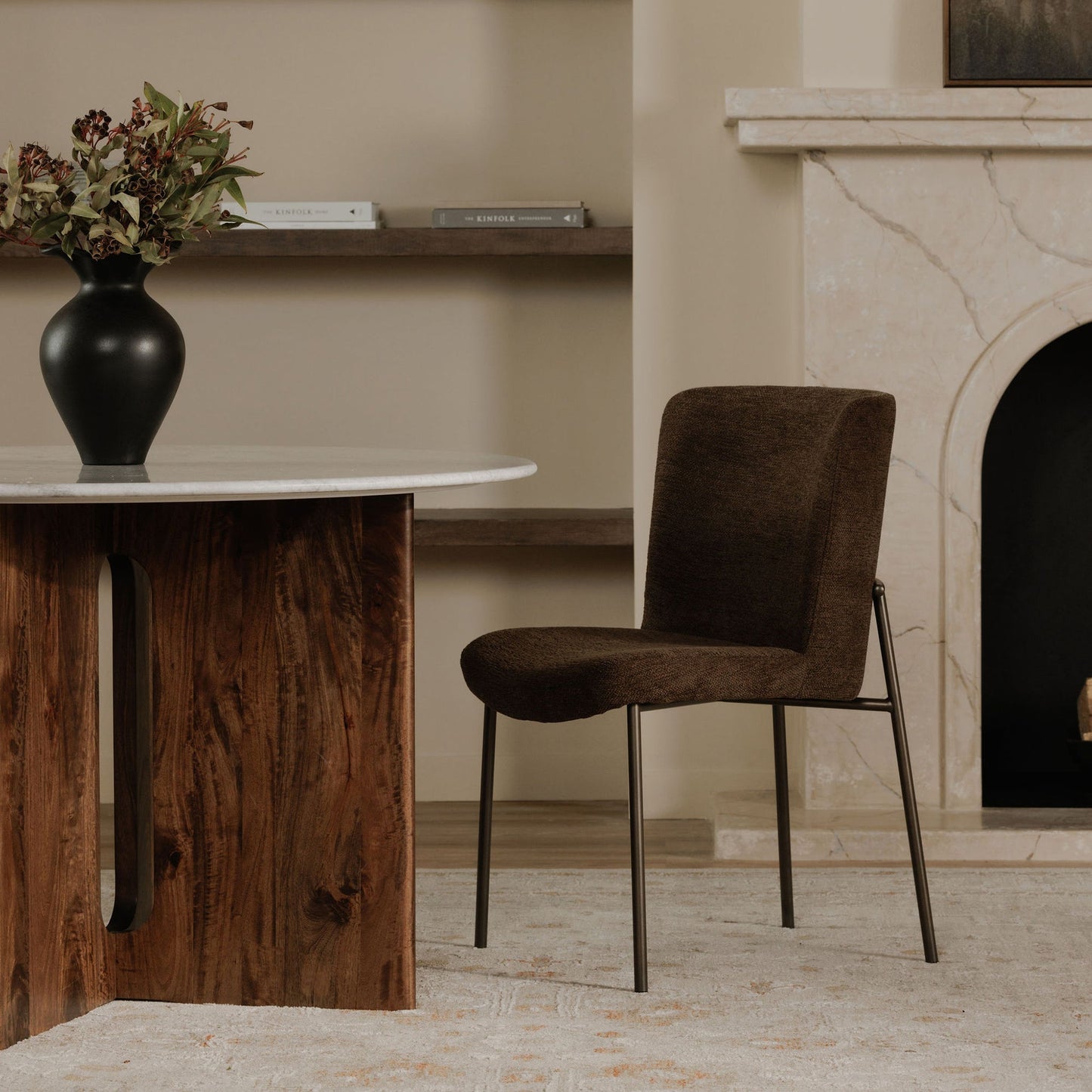 Early Dark Brown Dining Chair (Set of 2) - Ornate Home