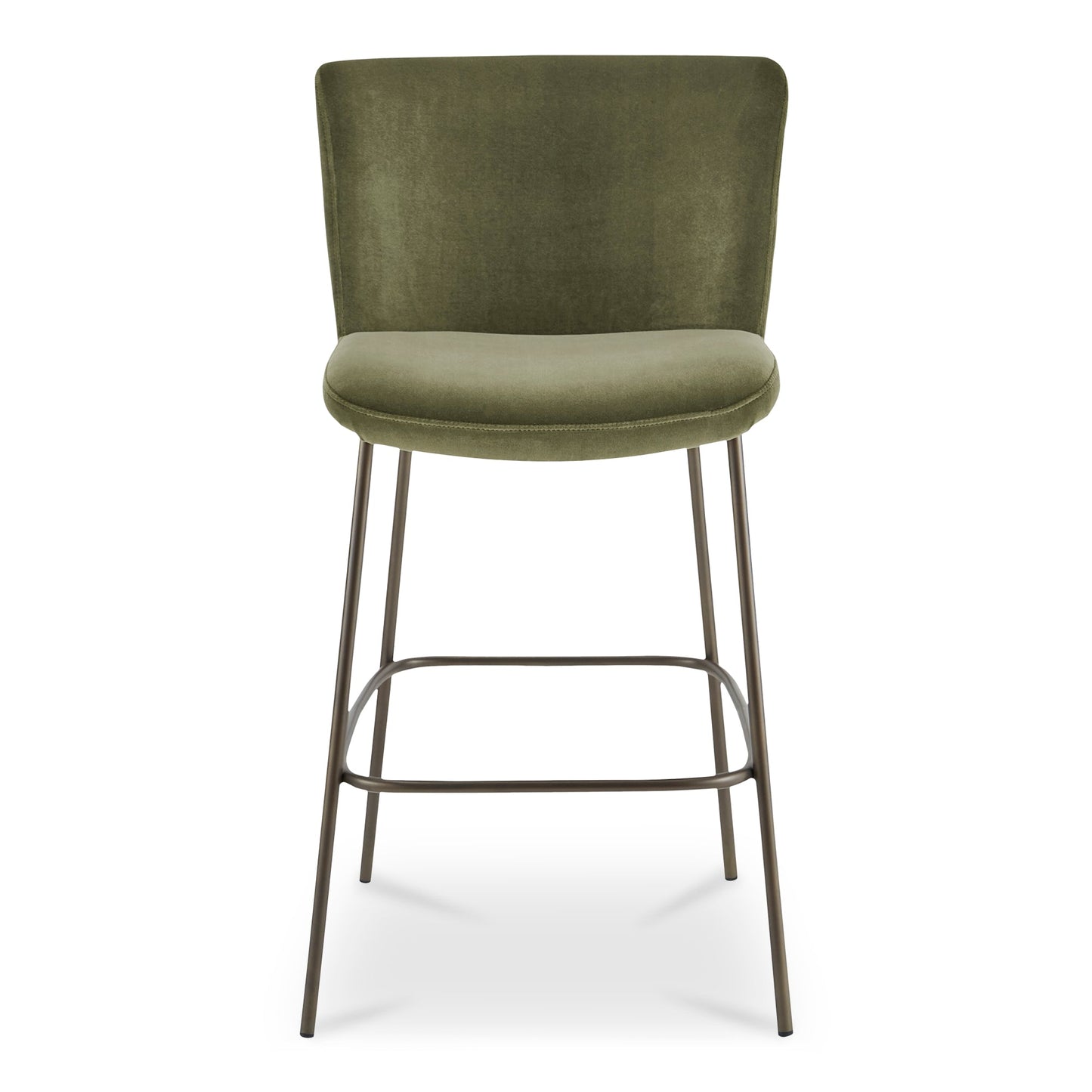 Early Green Bar Stool Faux Mohair - Ornate Home