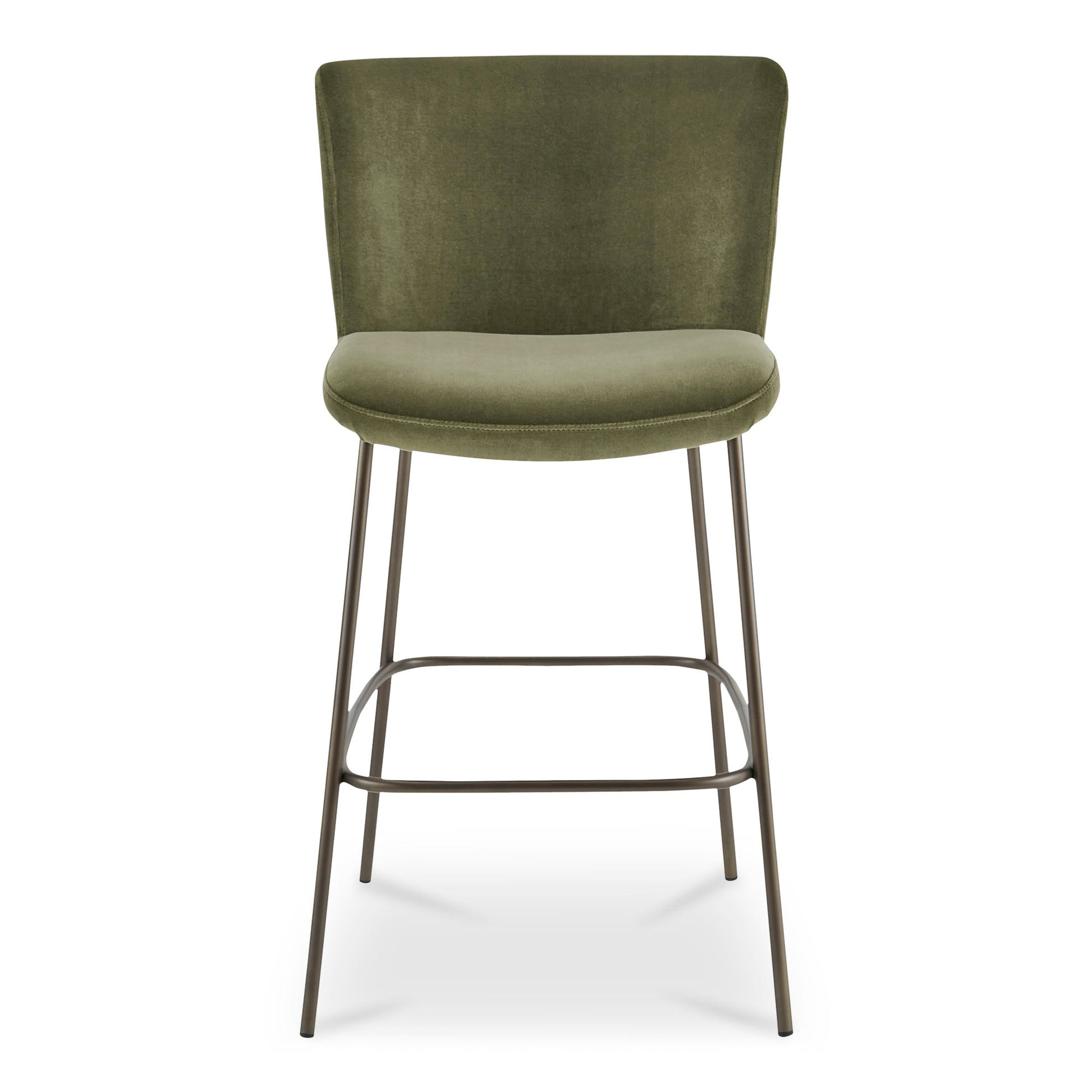 Early Green Bar Stool Faux Mohair - Ornate Home