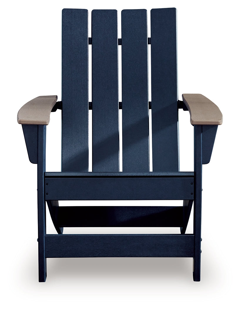 East Beach Navy Blue/Driftwood Adirondack Chair- Viva Furn
