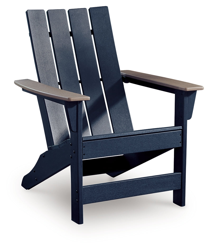 East Beach Navy Blue/Driftwood Adirondack Chair- Viva Furn