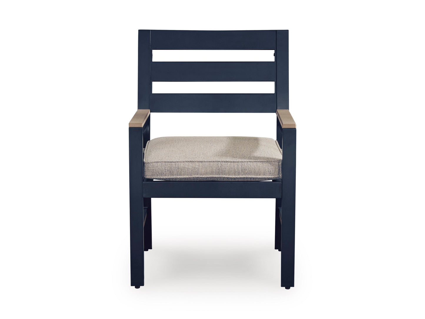 East Beach Navy Blue/Driftwood Arm Chair With Cushion (Set of 2)- Viva Furn
