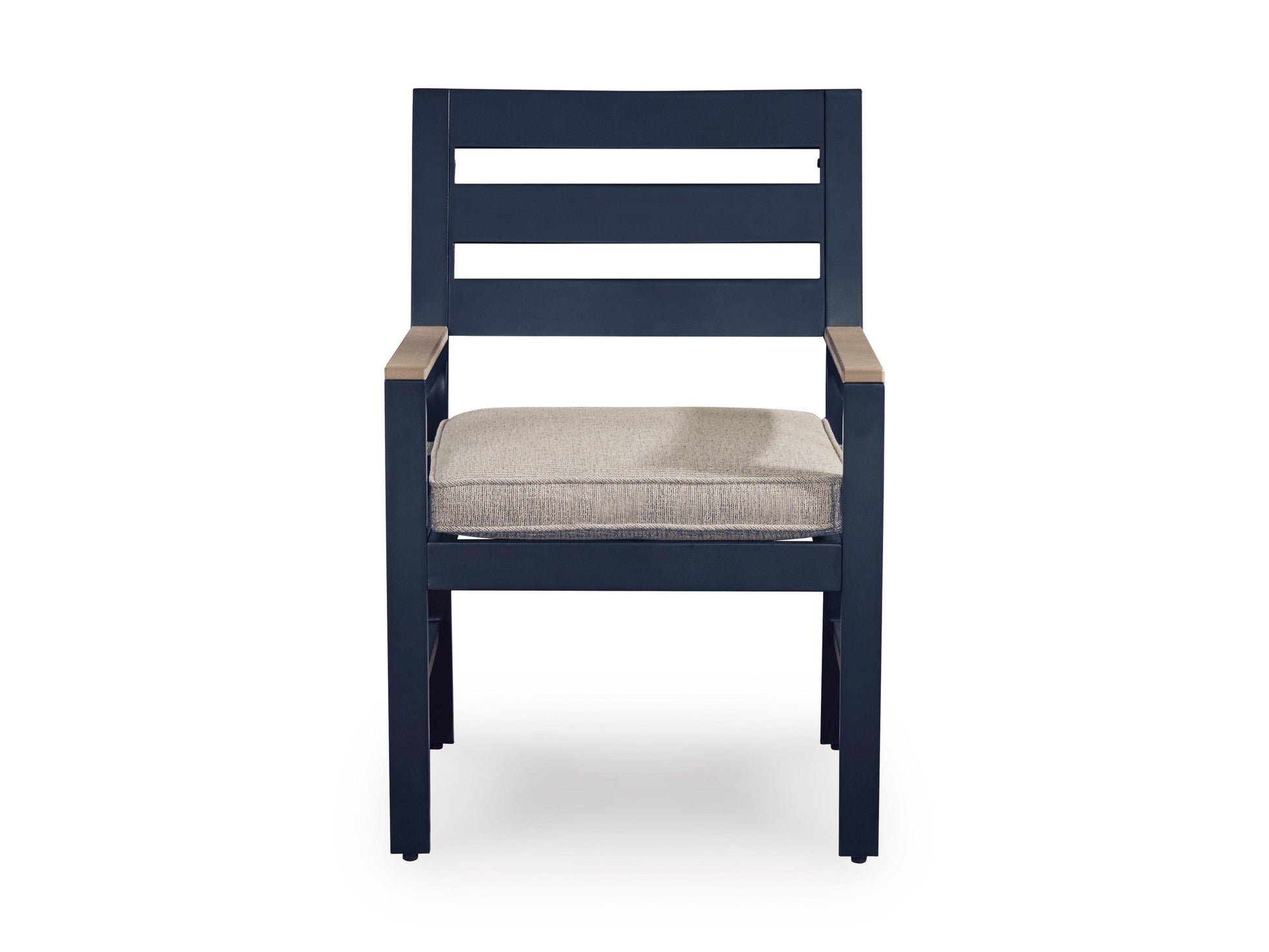 East Beach Navy Blue/Driftwood Arm Chair With Cushion (Set of 2)- Viva Furn