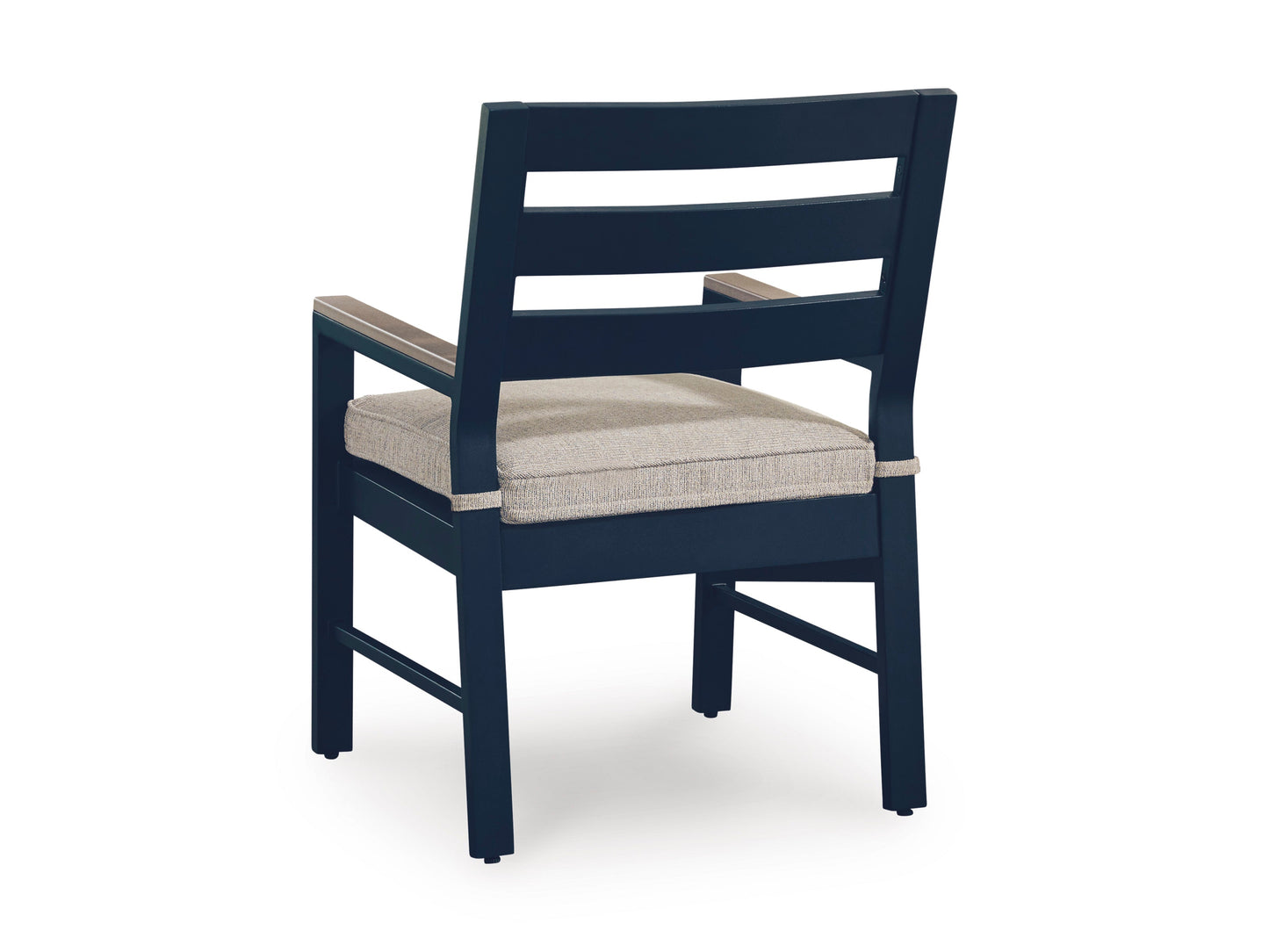 East Beach Navy Blue/Driftwood Arm Chair With Cushion (Set of 2)- Viva Furn