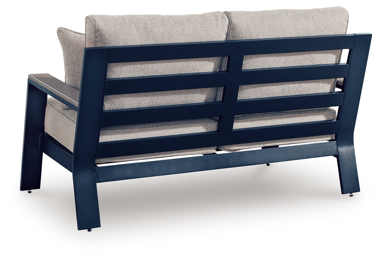 East Beach Navy Blue/Driftwood Loveseat w/Cushion- Viva Furn
