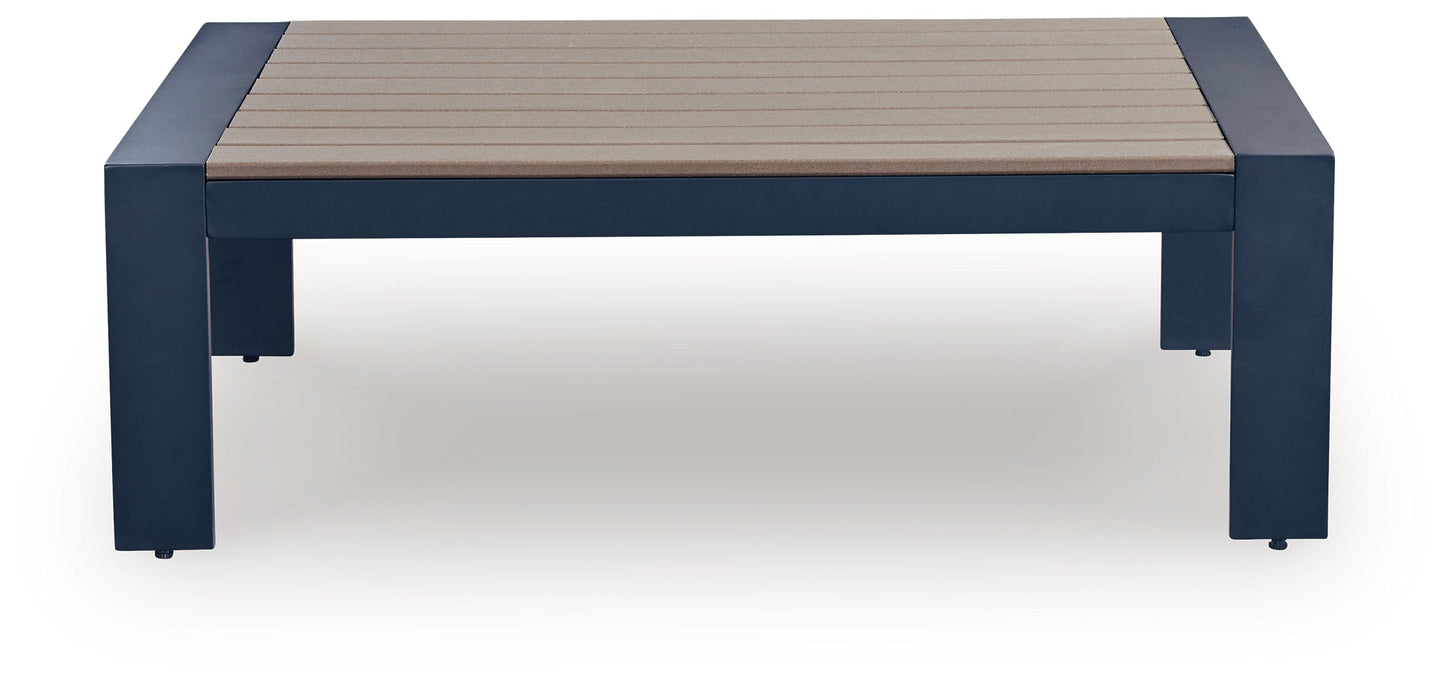 East Beach Navy Blue/Driftwood Rectangular Cocktail Table- Viva Furn
