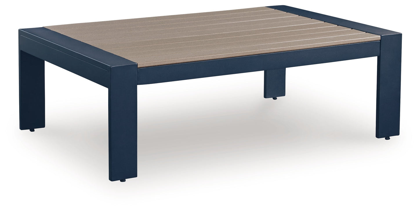 East Beach Navy Blue/Driftwood Rectangular Cocktail Table- Viva Furn