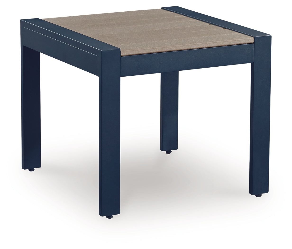 East Beach Navy Blue/Driftwood Rectangular End Table- Viva Furn