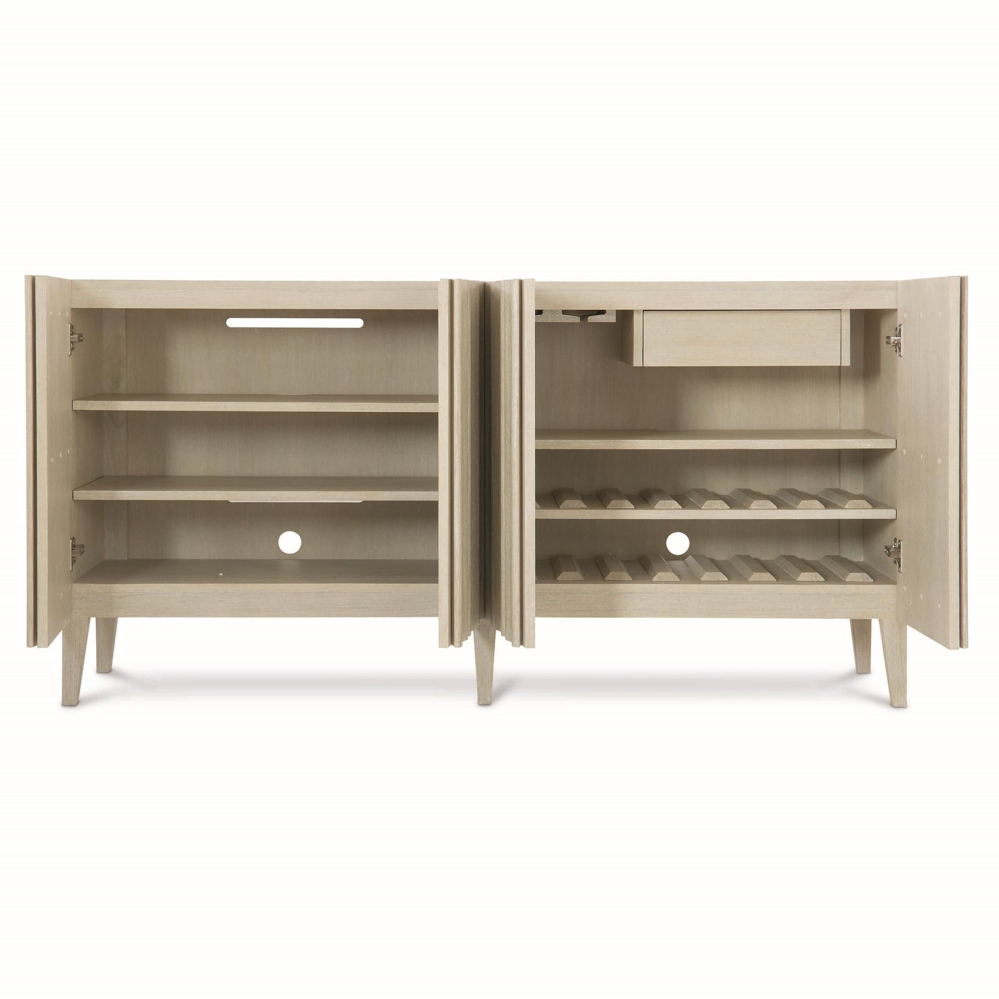 East Hampton Cerused Linen Entertainment Credenza - Ornate Home