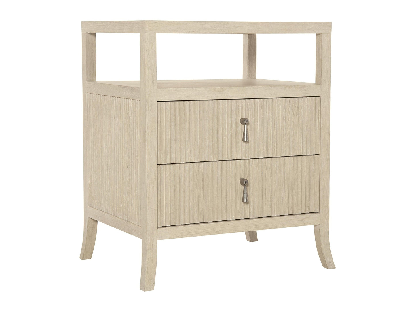 East Hampton Cerused Linen Nightstand - Ornate Home
