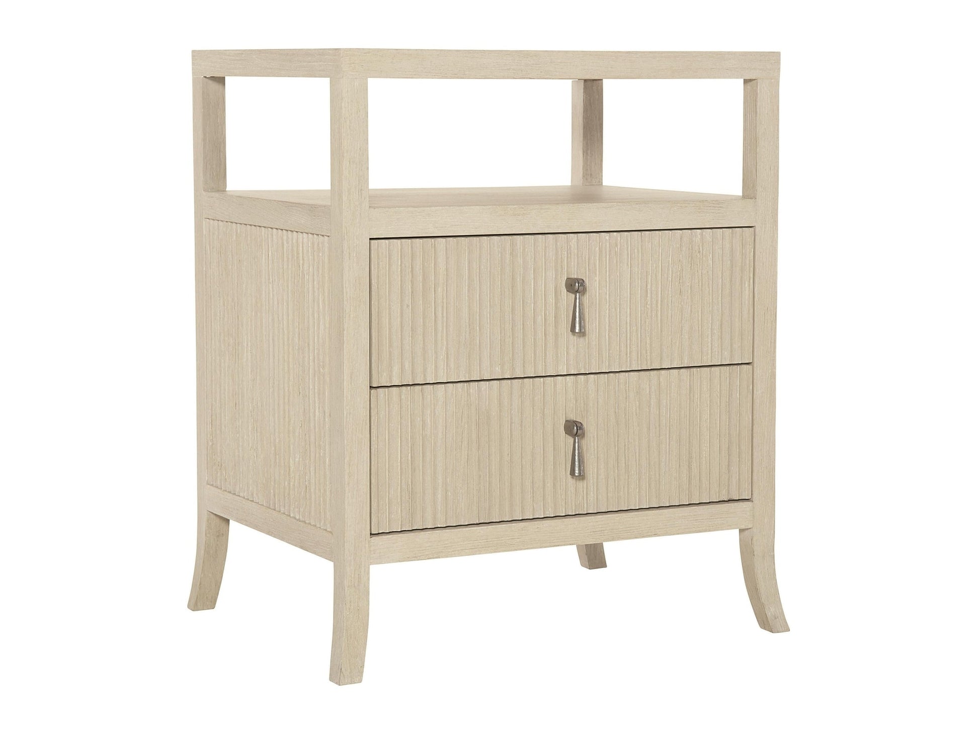 East Hampton Cerused Linen Nightstand - Ornate Home