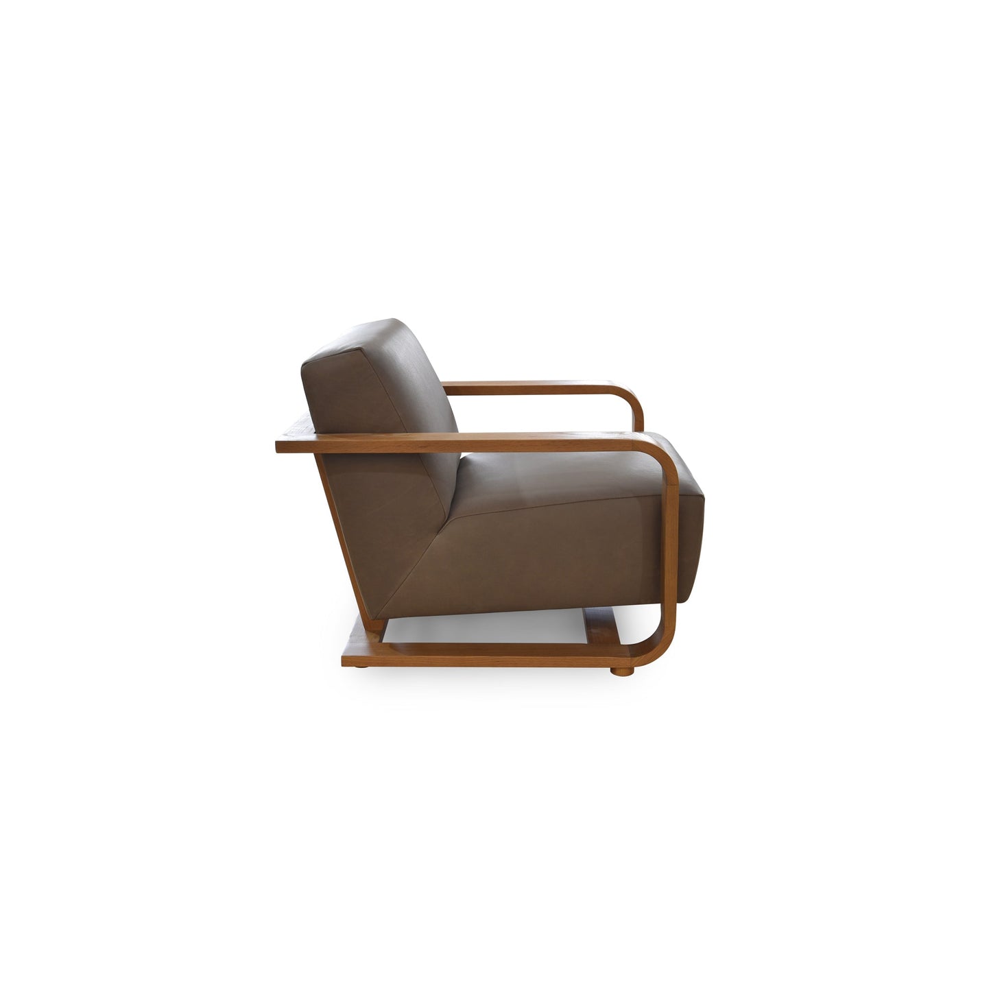 Eckersley Cool Brown Leather Lounge Chair - Ornate Home