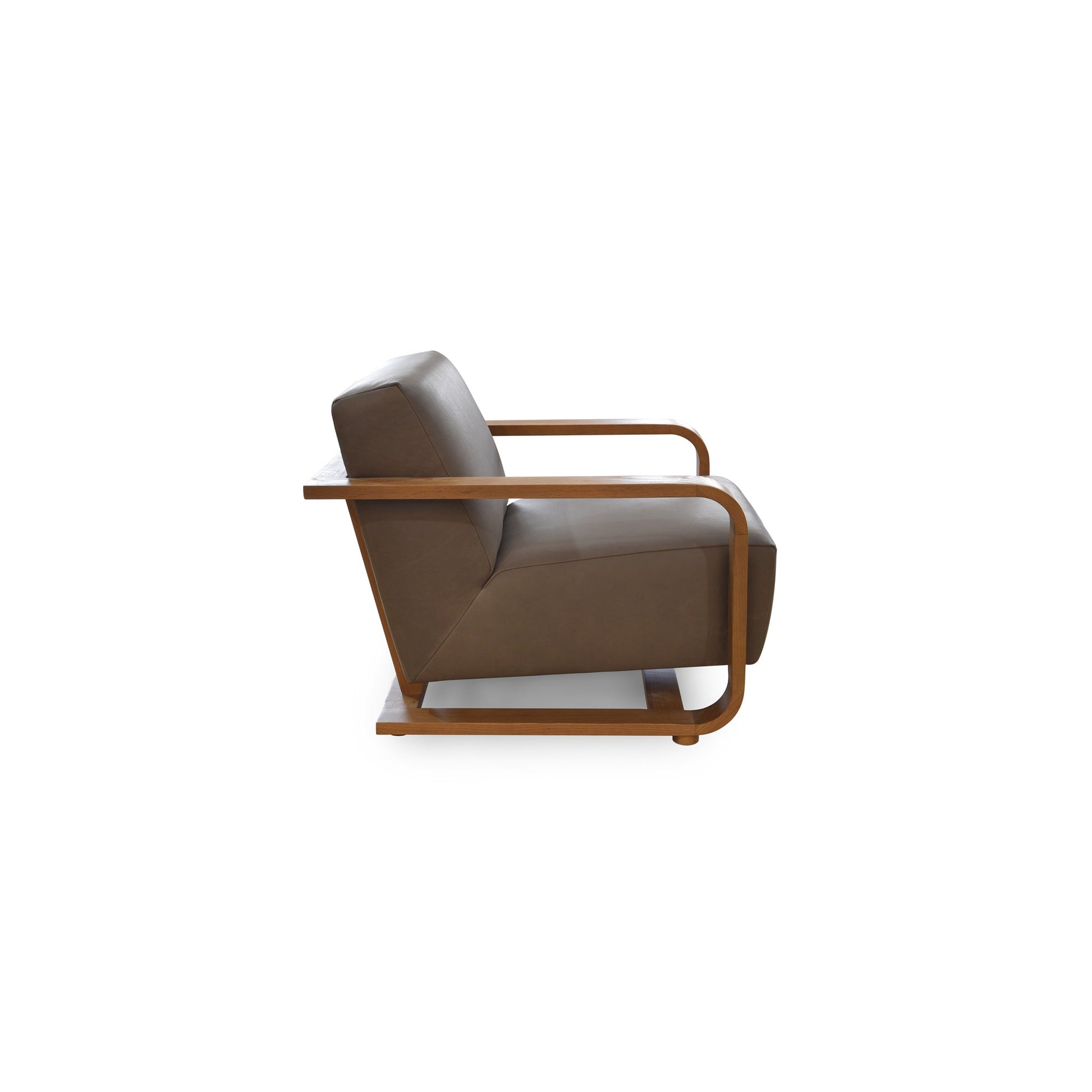 Eckersley Cool Brown Leather Lounge Chair - Ornate Home