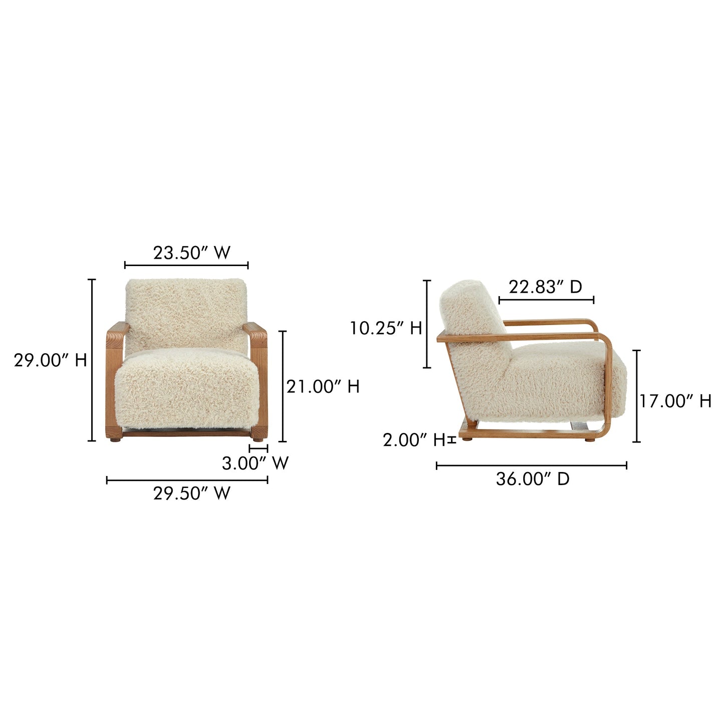 Eckersley Cream Lounge Chair - Ornate Home