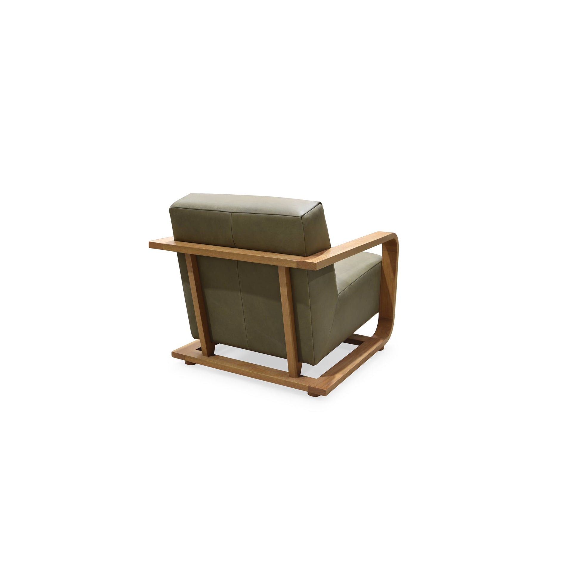 Eckersley Olive Leather Lounge Chair - Ornate Home