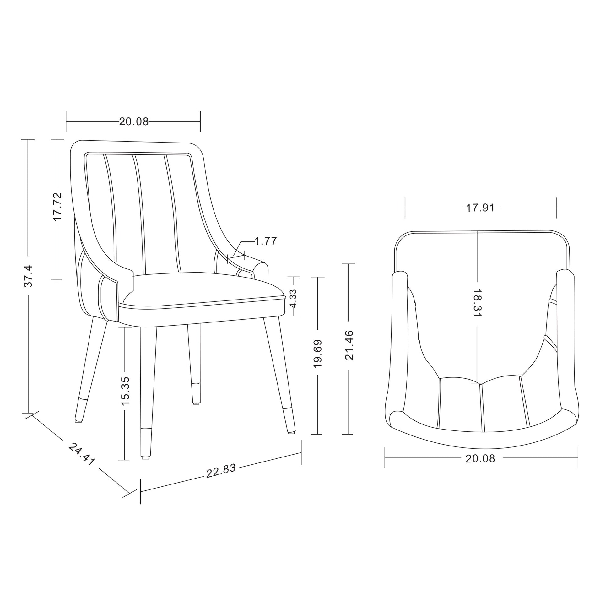 Eda Dining Chair in Grey (set of 2) - Ornate Home