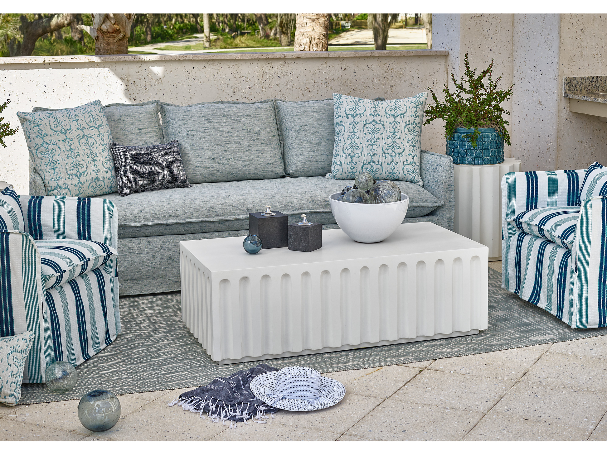 Edisto Abaco White Cocktail Table - Ornate Home