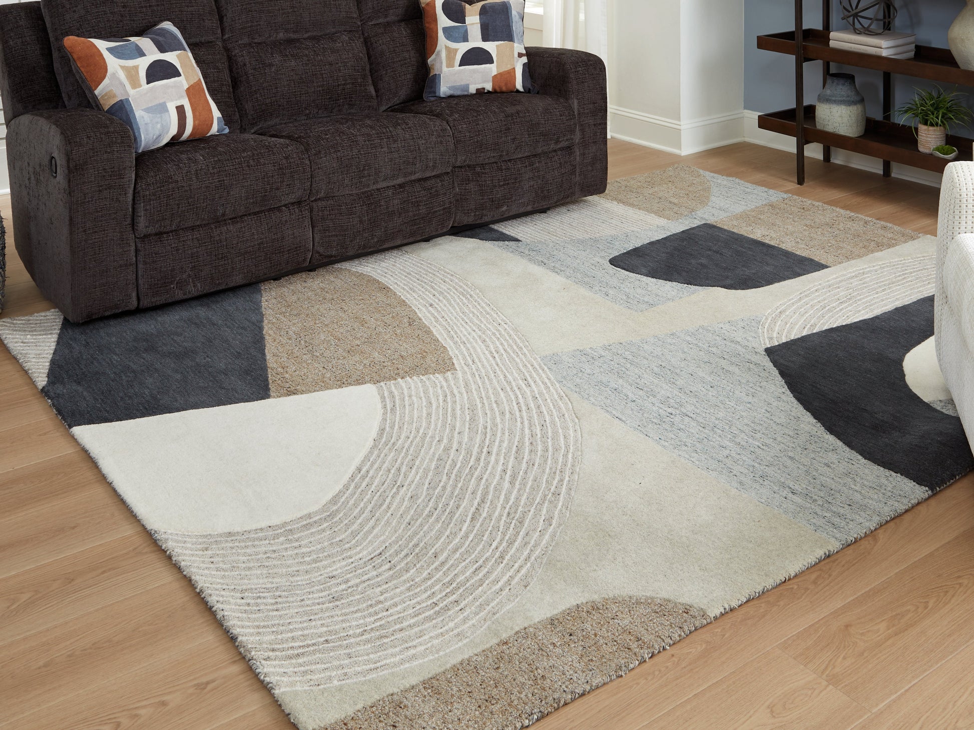 Edrickhill Grayish Teal/Taupe/Cream 8' x 10' Rug- Viva Furn