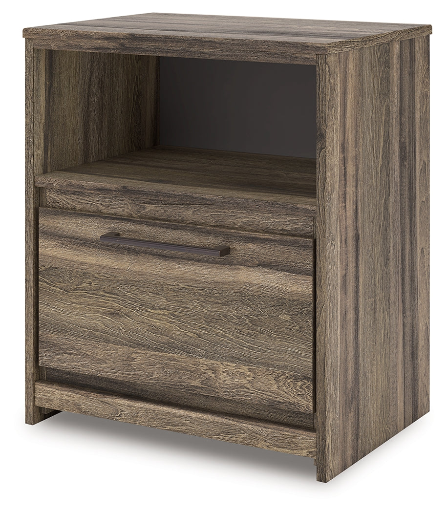 Elbrim Brown One Drawer Night Stand- Viva Furn