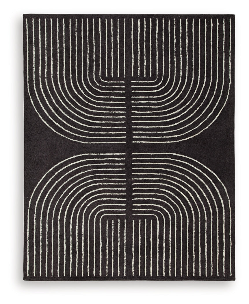 Eldonmore Black/Ivory Large Rug- Viva Furn