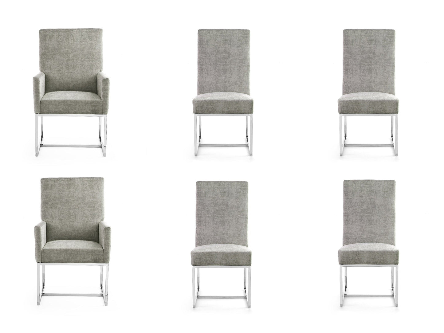 Element 6-Piece Dining Chairs in Steel - Ornate Home