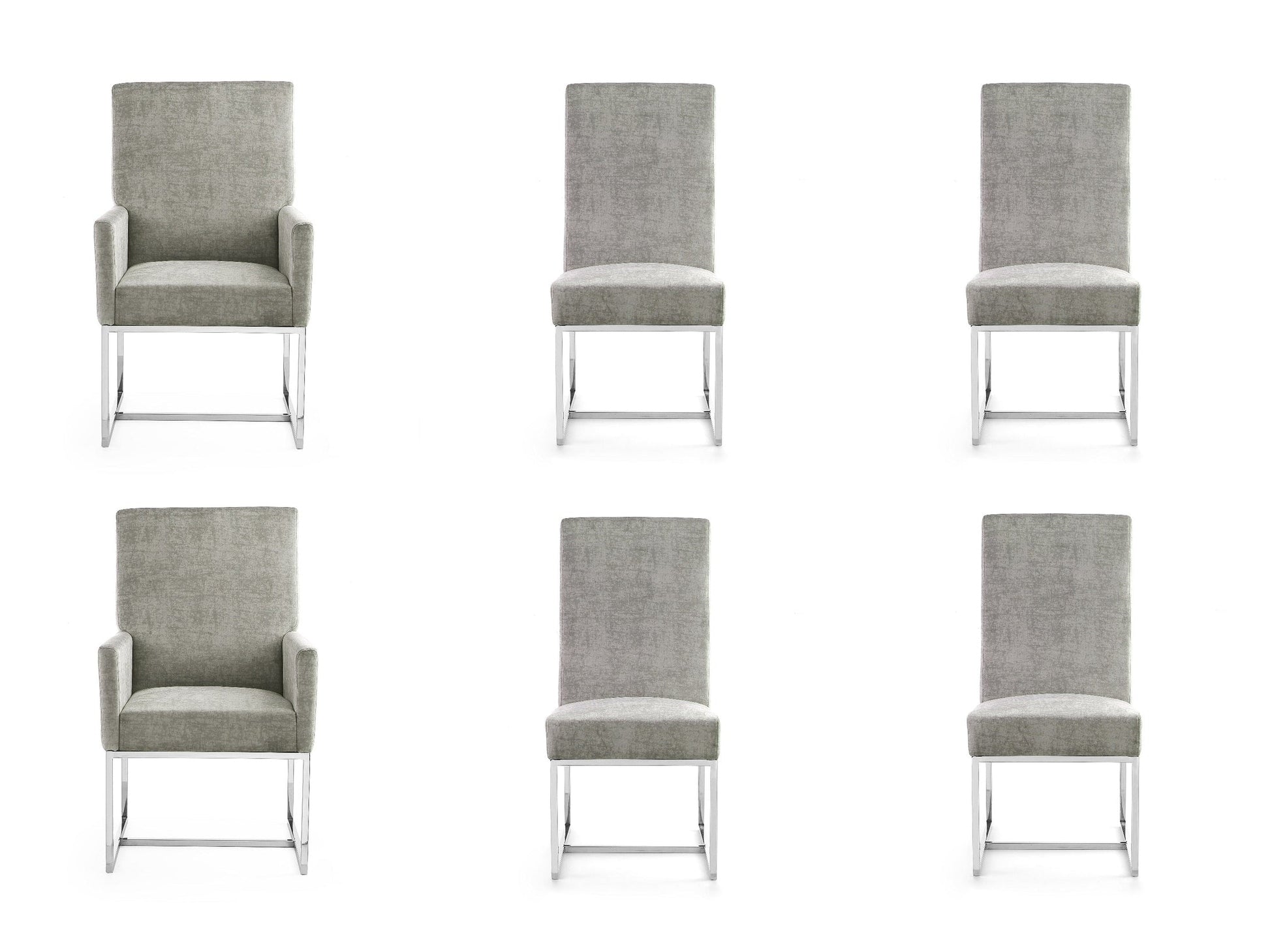Element 6-Piece Dining Chairs in Steel - Ornate Home