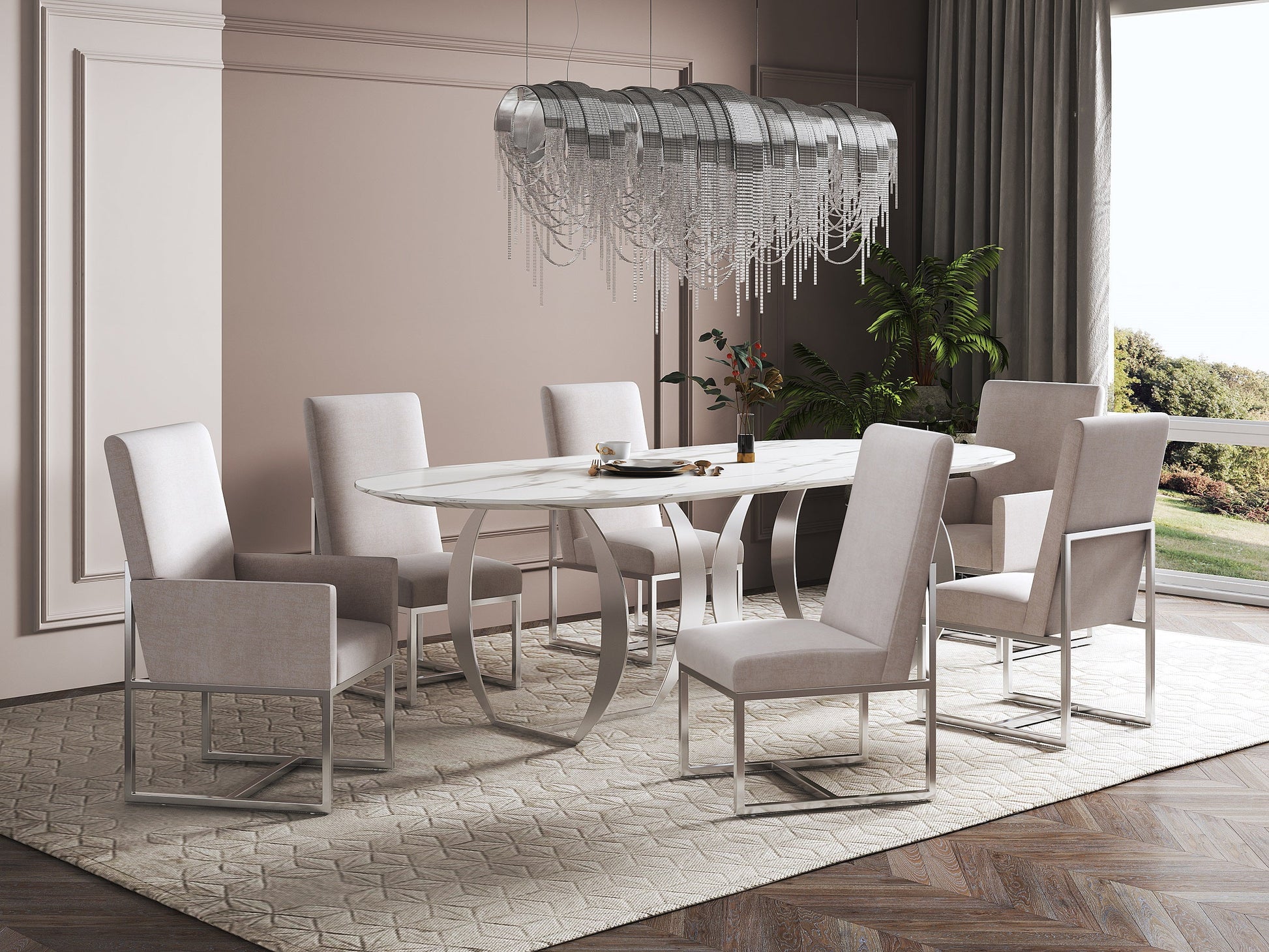 Element 8-Piece Dining Chairs in Champagne - Ornate Home