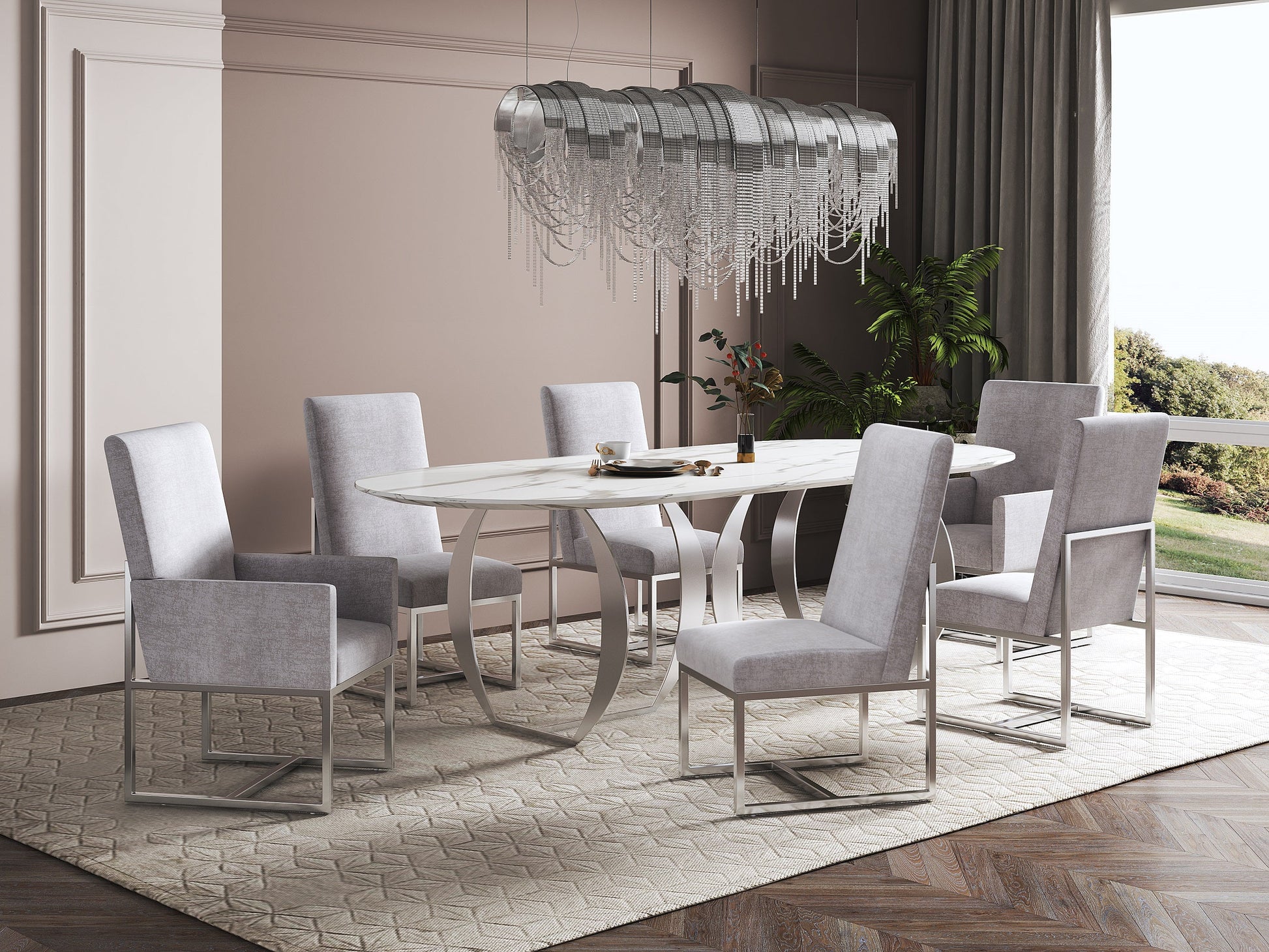 Element 8-Piece Dining Chairs in Grey - Ornate Home