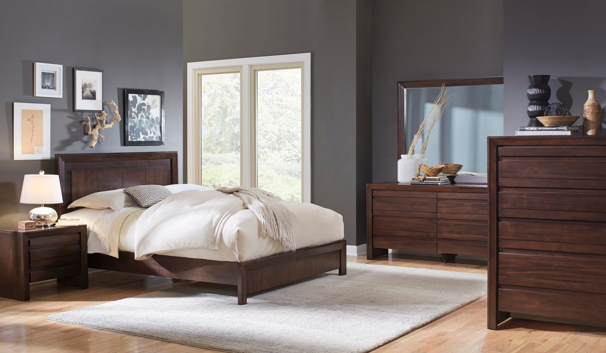 Element Charging Station Nightstand in Chocolate Brown - Ornate Home