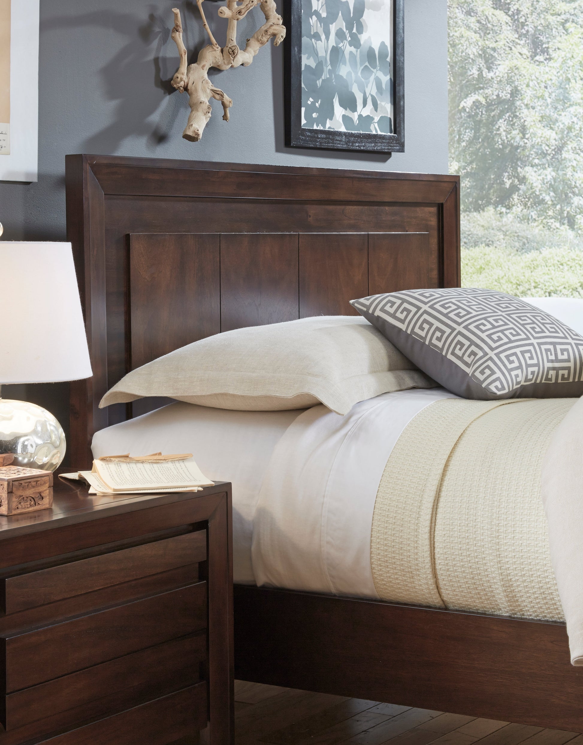 Element Charging Station Nightstand in Chocolate Brown - Ornate Home