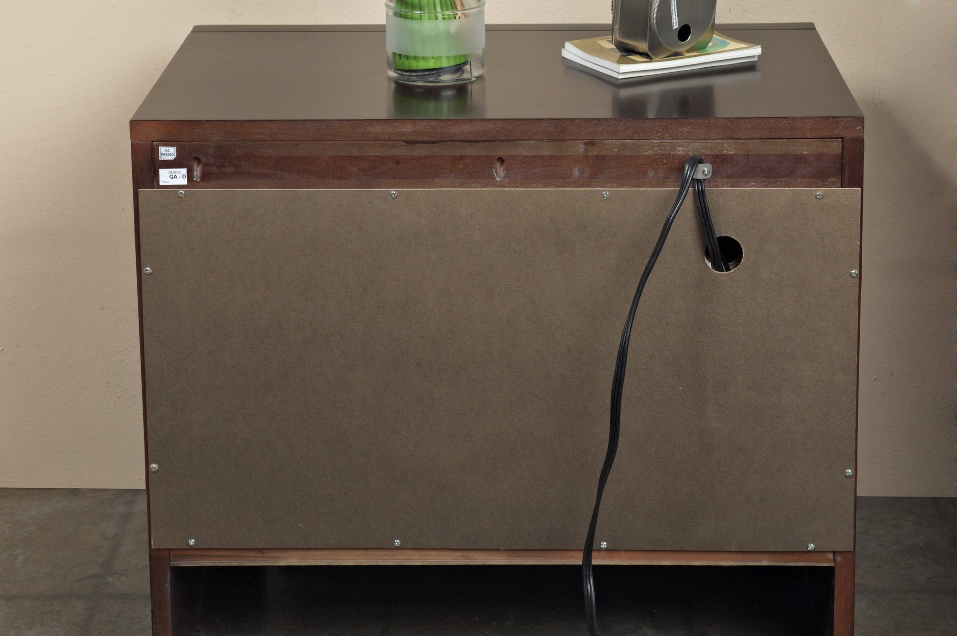 Element Charging Station Nightstand in Chocolate Brown - Ornate Home