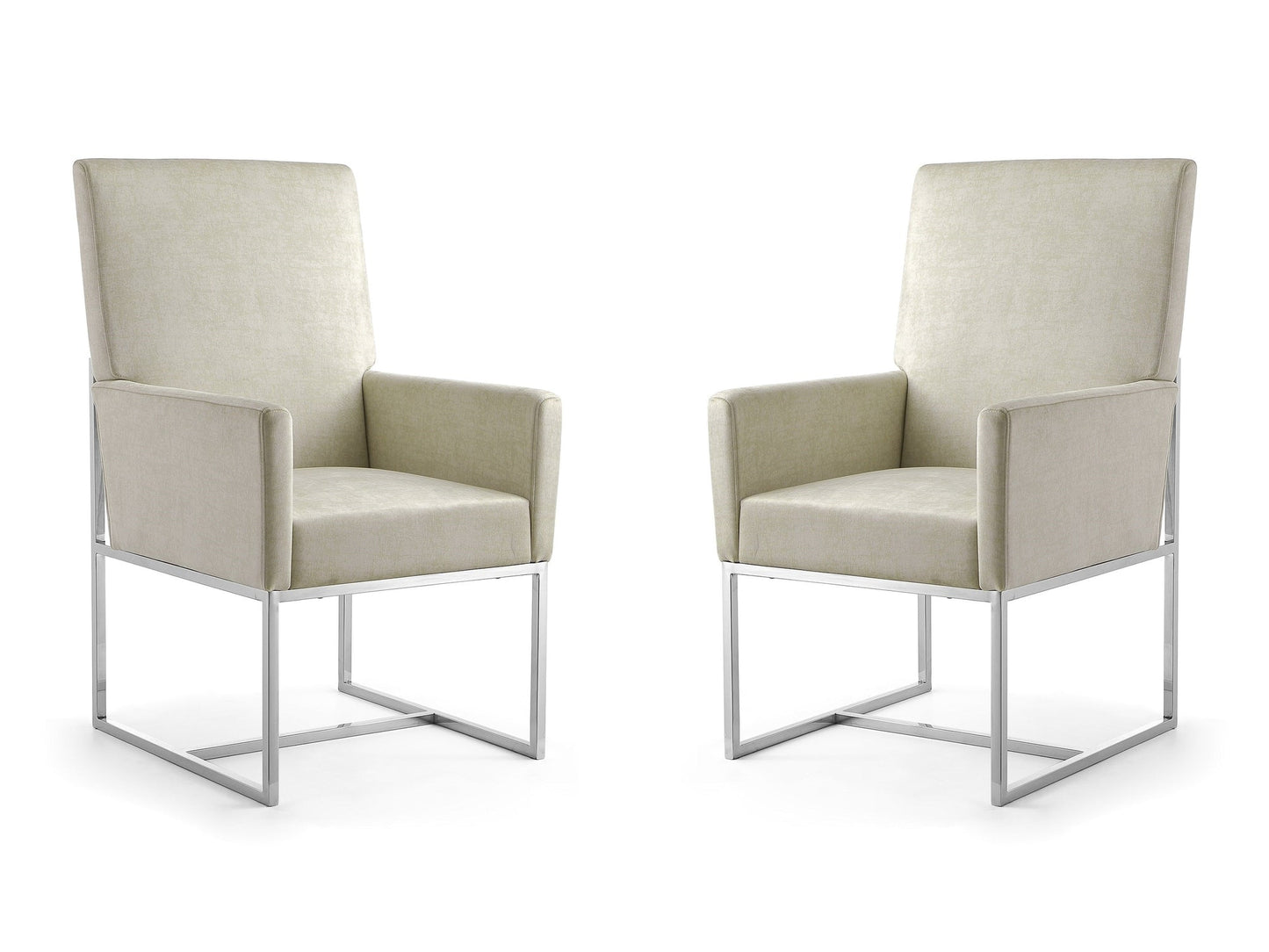 Element Dining Armchair in Champagne (set of 2) - Ornate Home