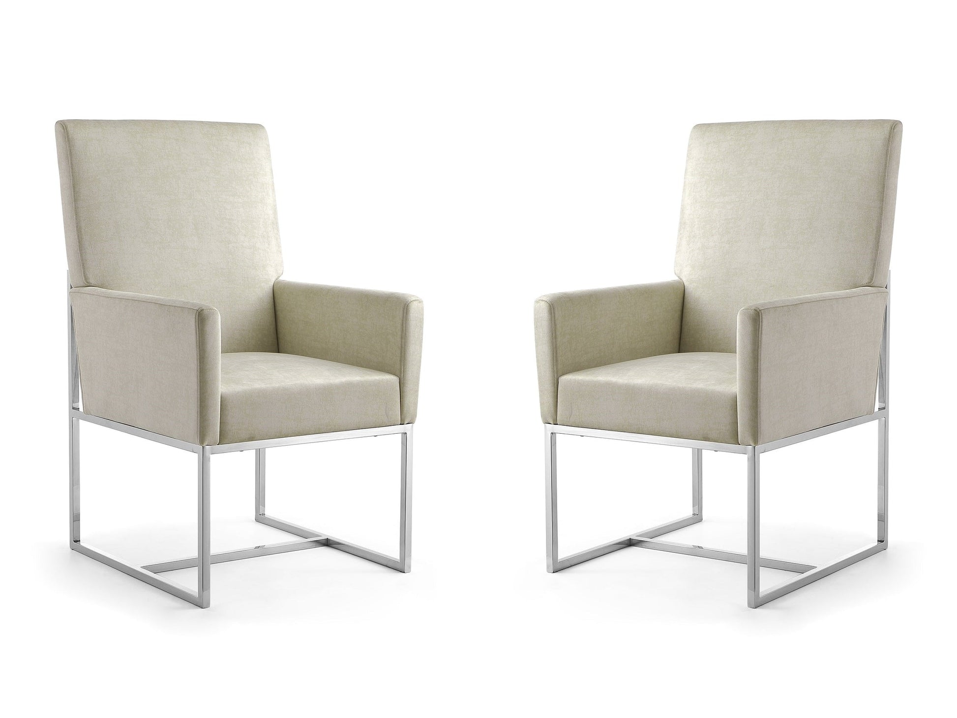 Element Dining Armchair in Champagne (set of 2) - Ornate Home